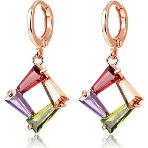 YJGS Hot Selling Colorful Zircon Exaggerated For Women Dangle Earrings Exquisite Unique Earring Engagement Jewelry Holiday Gifts