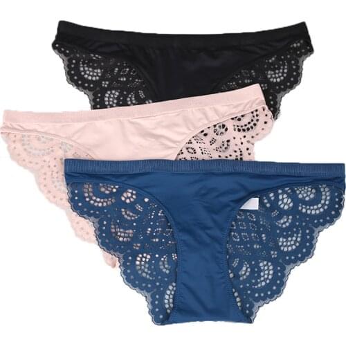 Sexy Lace Panties Seamless Women Underwear Briefs Nylon Silk for Ladies Intimates Bikini Cotton Lingerie