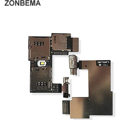 ZONBEMA 50pcs/lot Dual Single Sim Card Flex Cable For Motorola MOTO G2 G+1 2014 (Gen 2) XT1063 XT1068 Memory SD Card Reader