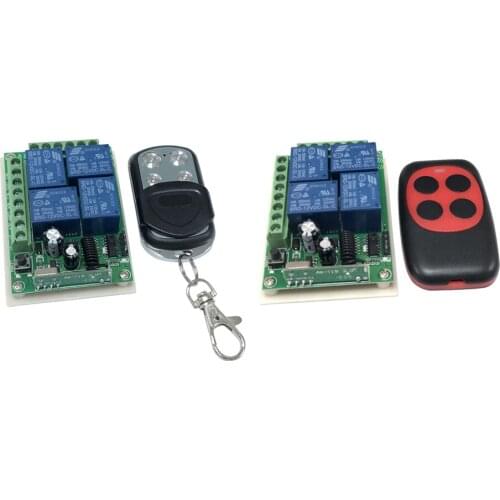 2x12V Cross LED Lamp Gate Motor Lamp Switch + Waterproof Red/Black Four-key
