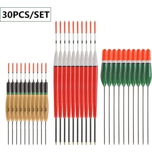 30pcs Fishing Floats set Durable paulownia wood Buoy float Buoy Bobber Stick for Fish Tackle Vertical
