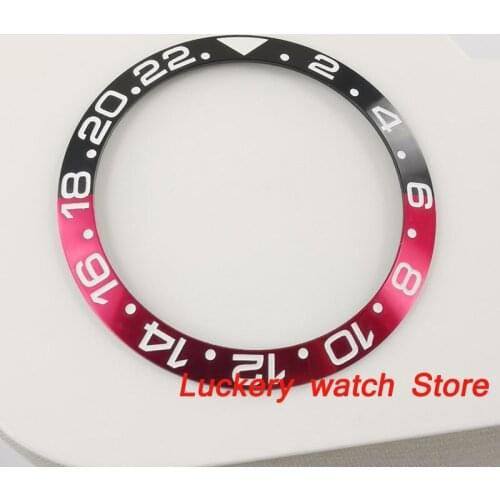 38mm black and red aluminum bezel white marks fit for 40mm SUB GMT mens watch-Q04