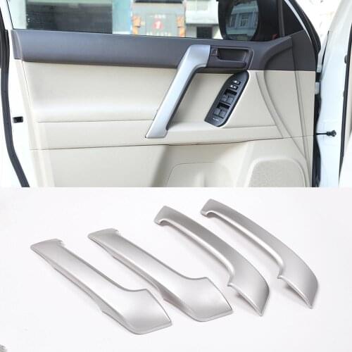 4pcs Chrome ABS Plastic Stickers Interior Door Handle Trim for Toyota Land Cruiser Prado FJ150 150 2010-2018 Models Accessories