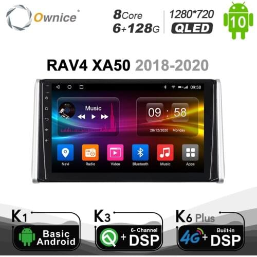 Carplay 10.1" Android 10.0 Car Multimedia Video Player For Toyota RAV4 XA50 2018 - 2020 6G+128G 4G LTE Navigation GPS Stereo IPS