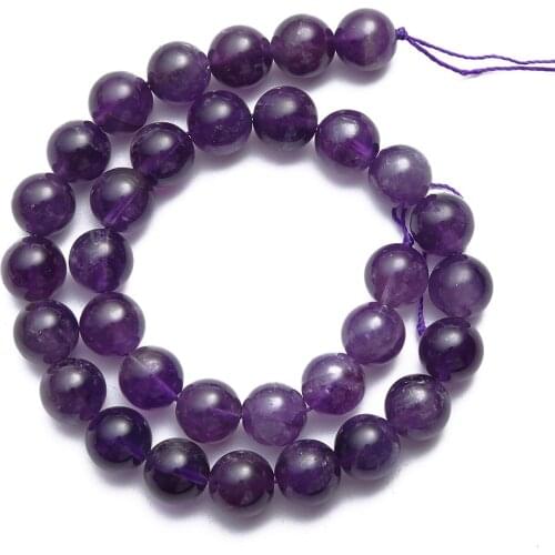 Natural Stone Amethysts Purple Crystal Loose Beads for Jewelry Making 4 6 8 10 12mm DIY Bracelet Necklace