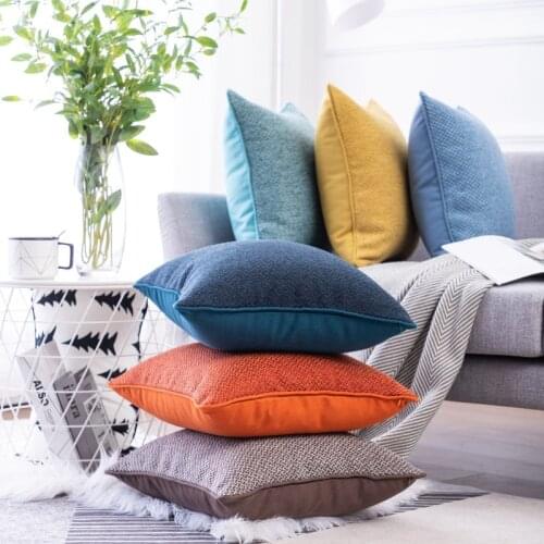 9 color Nordic cotton linen sofa cushion cover 30*50 45*45 53*53 thickening pillow cover chair office home decorative pillowcase