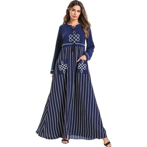 Long Sleeve Will Code Suit-dress Two Color Collision Split Joint Embroidered Longuette Robe Dress