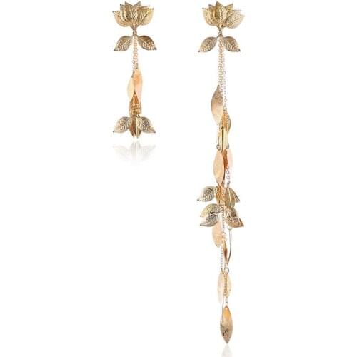 Long Flowers Earrings Bohemian Stud Earrings Trendy Unique AB Style Earrings For Women Wedding Bridal Jewelry Free Shipping