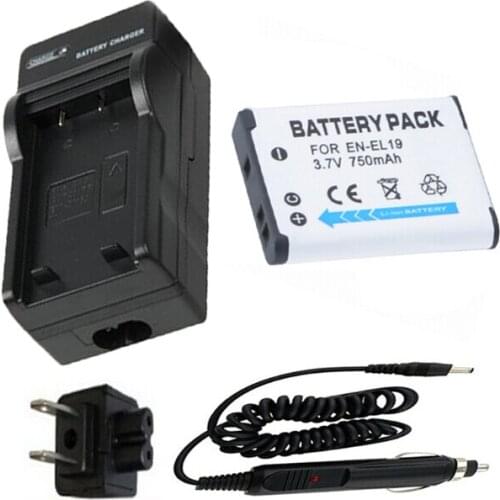 EN-EL19 Battery Pack + Charger for Nikon Coolpix W100, A100, A300, S32, S33, S100, S3700, S6900, S7000 Digital Camera