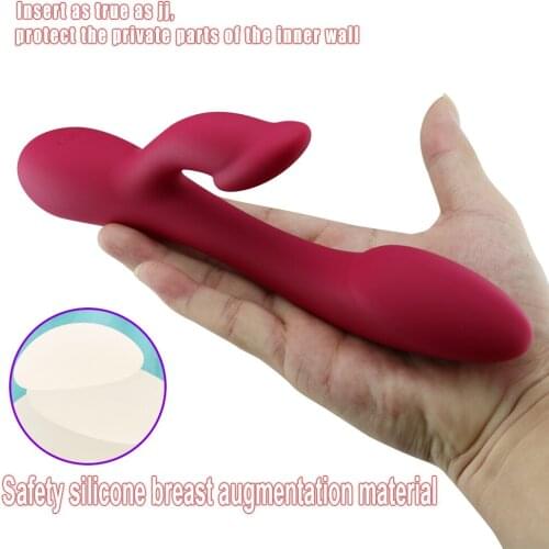 High Quality Dildo Rabbit Vibrator Super Soft Dual Motor Quiet Sex Toy for Women Red G-spot Massager Clitoris Stimulator Couple