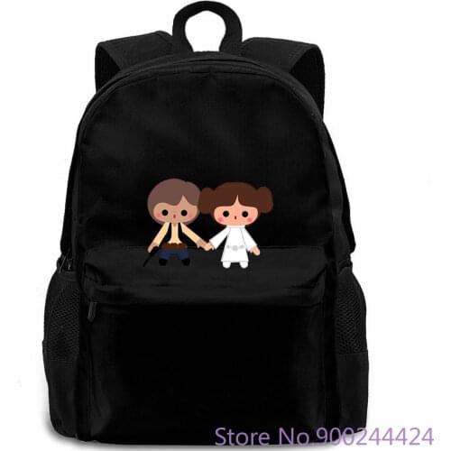 Han Solo Princess Leia Cute Cartoon Style Print Harajuku Men Top Fashion Men backpack