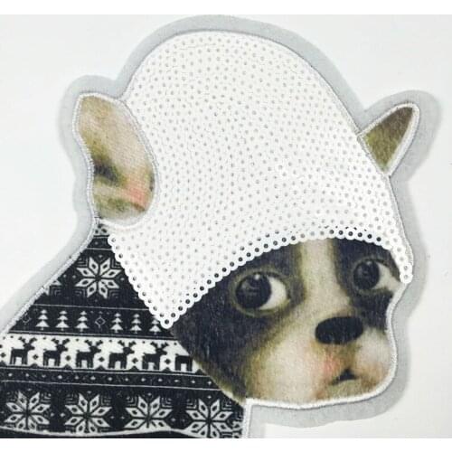HLQON best sell cartoon dog cloth patch used for fashional dress skirt patchwork felt tissue which need sewing by 16x24cm