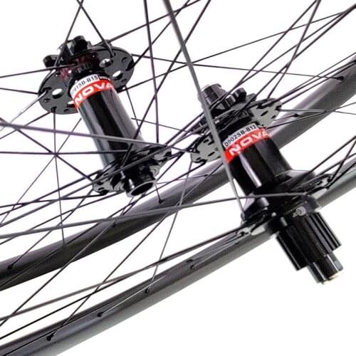 Light1450g 29er MTB XC 30mmx30mm clincher tubeless carbon wheelset Novatec boost hub 110x15mm 148x12mm 12s 28H mirco spline bike