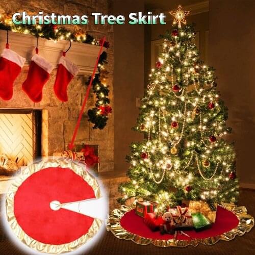 Red Christmas Tree Skirt Christmas Tree Decorations Christmas Decorations Home Floor Cover Trees Skirt DIY Xmas New Year Decor