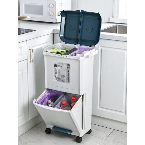 Creative Japanese Trash Can Simple Food Kitchen Luxury Waterproof Large Trash Can Classified Kosz Na Smieci Home Products DF50LJ
