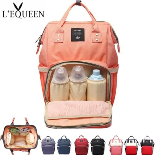 Lequeen Original Mummy Maternity Nappy Bag Large Capacity Stroller Bag Travel Diaper Backpack for Baby Care Womens Fashion Bag