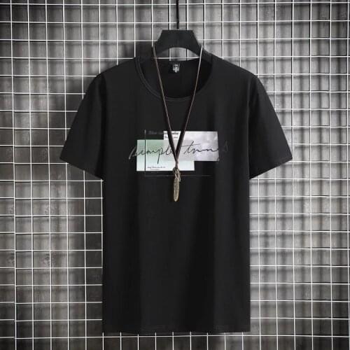 Summer men tshirt short sleeve unsex cotton t-shirt letter geometry tees plus size 9XL 8XL 10XL oversize simple tops tshirt 70