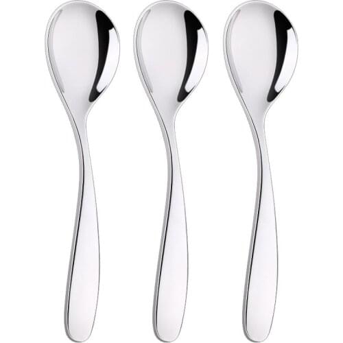 3pcs/set 304 Stainless Steel Spoon Student Tableware Household Adult Children Long Handle Creative Thick Soup Spoons Ice Spoon