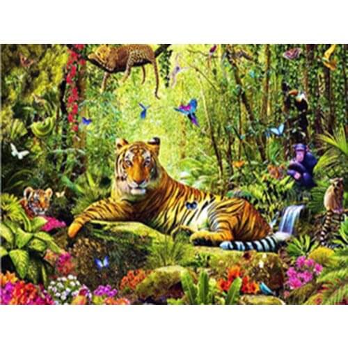 Full square wall stickers haft diamentowy 5D diamond painting Cross stitch kit set Cuadros tools landscape animal tiger Mosaic