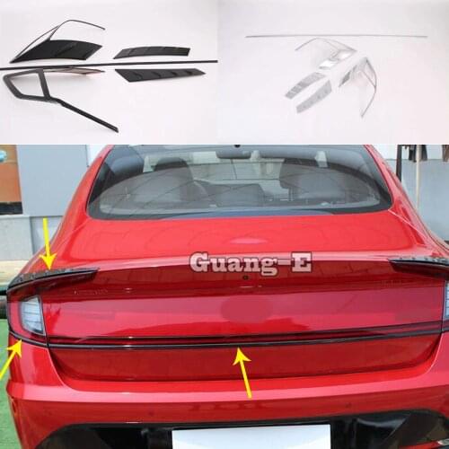 For Hyundai Sonata DN8 10Th 2020 2021 Car Sticker Styling Cover Rear Back Light Lamp Detector Frame Styling Cover Trim 5pcs