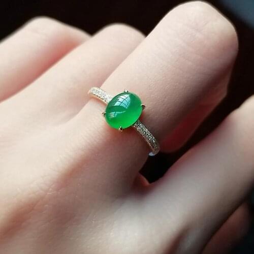 Natural Hetian Jasper Oval Opening Adjustable Ring Chinese Retro Diamond Craft Shining Aristocratic Charm Brand Silver Jewelry