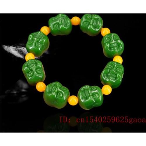 Jade mMaitreya Bracelet Bangle Natural Jadeite Gifts Jewellery Fashion Charm Amulet Beads Green