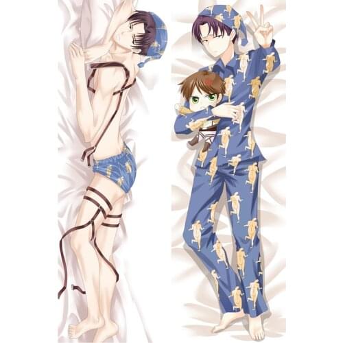 Nime Attack on Titan pillow Cover Mikasa Levi Ackerman Pillowcase 3D Double-sided Bedding Hugging Body Pillow case Customize