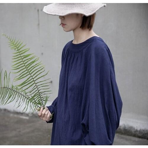 New product in autumn: minimalist cotton hemp natural wrinkle baby Pullover T-shirt 2021-02-28