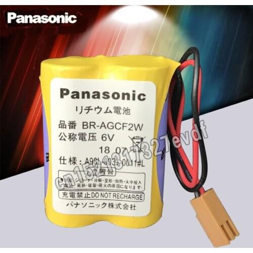 Panasonic Original BR-AGCF2W Lithium 6V 2200mAh PLC battery batteries with brown plugs connectors