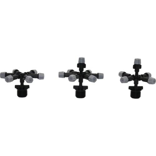 Gray Multi-nozzle Sprayer Greenhouse Micro irrigation Water spray sprinkler with 1/2" Male Thread Industrial Cooling 1 Pcs