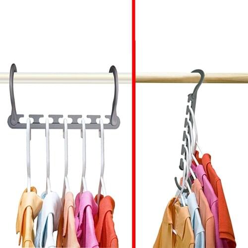 VISMOORE Wardrobe Storage Space-saving Hanger Hooks Plastic Hook Closet Hanger Rack Bedroom Storage Organizer Closet Shelves
