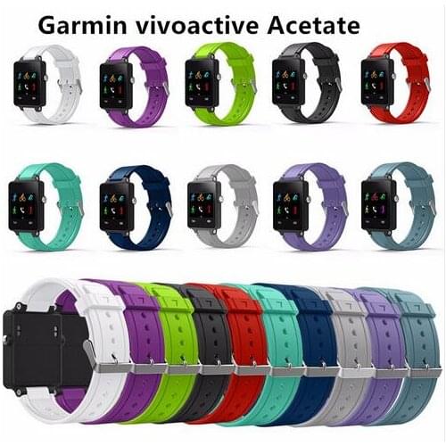 For Garmin Strap Silicone Replacement band For Garmin Vivoactive Acetate Watchbands Silicone watch strap Wearable Devices 100pcs