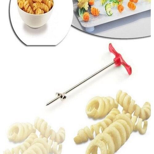 1 Pcs Potato Spiral Cutter Vegetable Spiralizer Rotating Machine Manual SUS 304 Stainless Steel Kitchen Tool Household Fashion