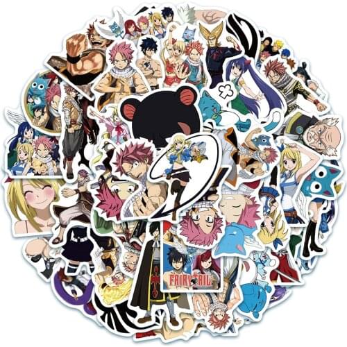10/50pcs FAIRY TAIL Japanese Anime Stickers For Refrigerator Car Helmet DIY Gift Box Bicycle Guitar Skate Trunk Graffiti Sticker