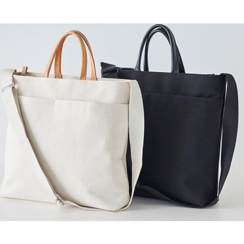 Fashion Solid Soft Tote Bags Ladies Simple Canva Crossbody Bag Large Capacity Handbags Girl Student Luxury Designer School Bags