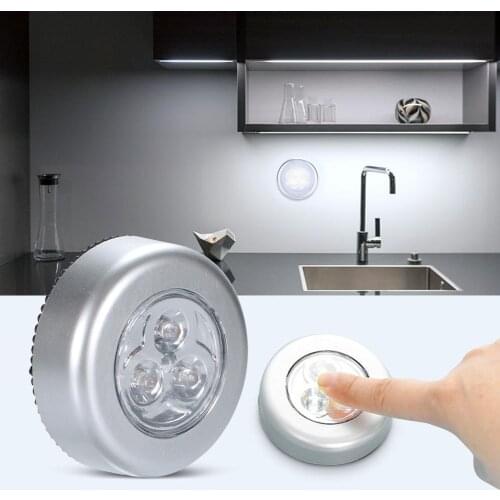 LED Wireless Night Light Battery-powered Stick-on Tap Touch Lamp for Closets Cabinets Counter