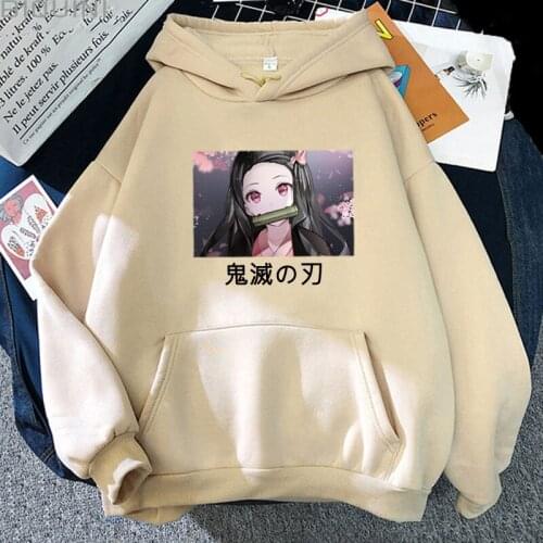 Japanese Anime Cartoon Demon Slayer Printed Hoodies Men / Women Sweatshirts Pullover Hooded Casual Hip Hop Cotton Clothes