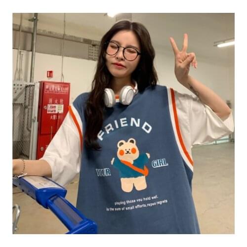 2021 new hooded hoodie loose stitching fake two-piece top oversized hoodie crewneck sweatshirt couple clothes goth clothes