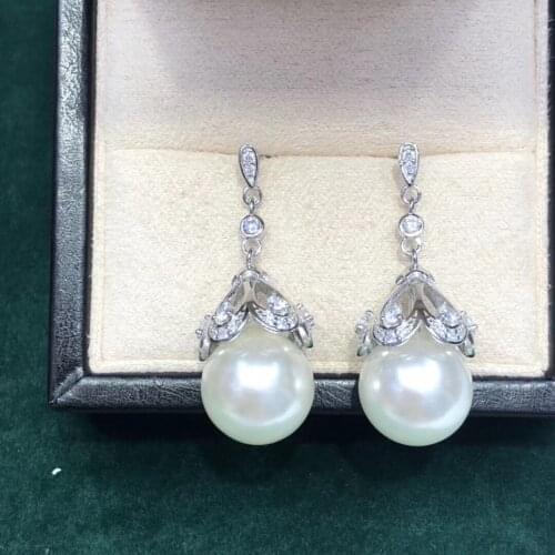 Gorgeous 925 Sterling Silver Earrings Findings Settings Base Mountings Parts Mounts for Pearls Agate Coral Beads Stones Crystal