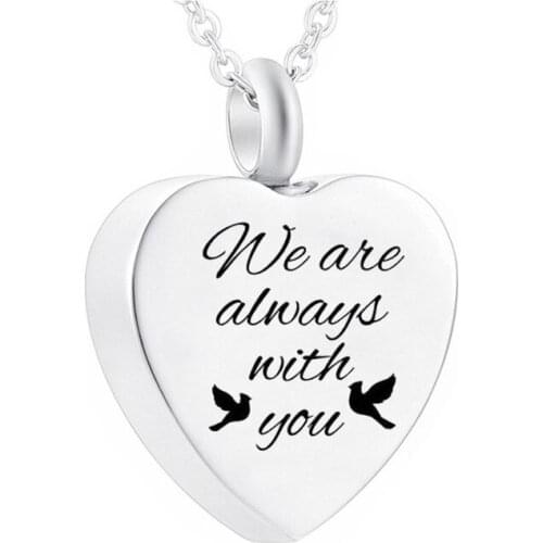 Cremation Jewelry Stainless Steel Urn For Cremation Funeral Ashes Memorial Heart Pendant With Filling Kit