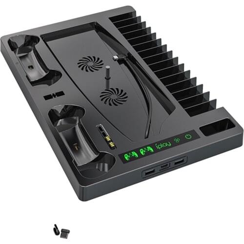 Charger Vertical Stand W/ Cooling Fan Charging Station Dock for PS5 Consoles