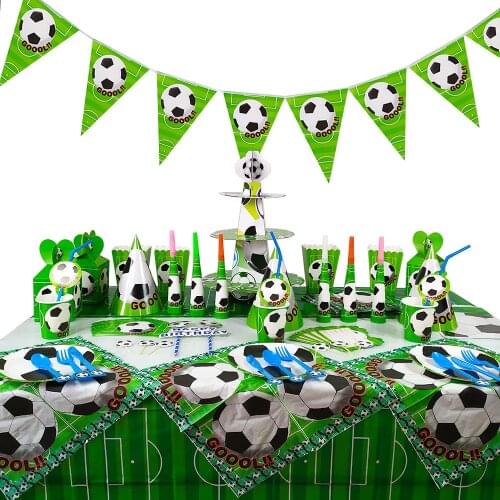 Football theme Party Tableware Plates Napkins flag Birthday Kids favors Cartoon Cups Gift bag Baby Shower Party Supplies Decor