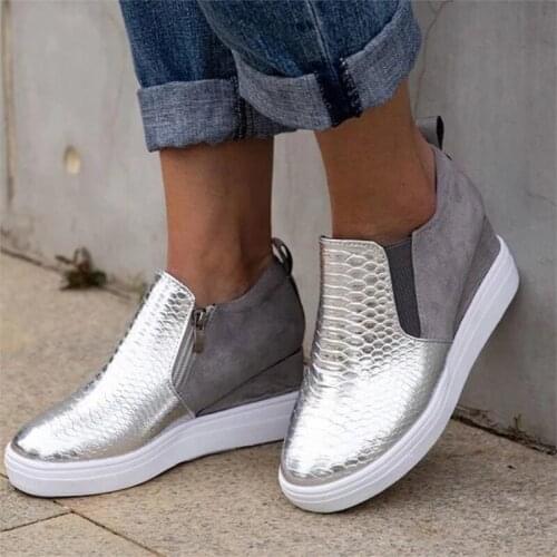 2020 Winter Women Ankle Boots Low-Heels Round Toe Ladies Boots Casual Zipper Shiny Crystal Warm Booties Females Shoes