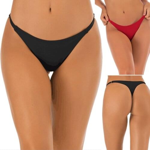 Womens Briefs Sexy Solid Color Swimming Trunks Womens Thong