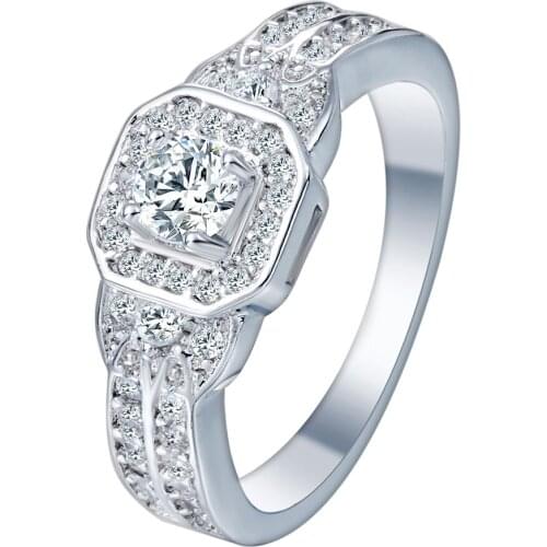 Fashion Jupiter Rings silver plated wholesale lovely micro paved cz zircon Middle Finger wedding Engagement Ring for women