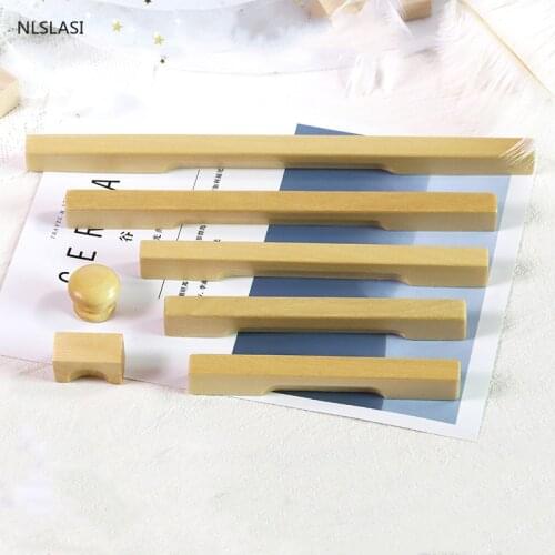Natural Solid Wood Dresser handles desk drawer knobs and Pulls kitchen Cabinet Door Pulls furniture handle Hardware decoration