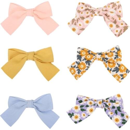 10pcs/Lot Small Floral Children Bow Hairpin Candy Color Press Clip Small Fresh Bangs Clip Side Clip Kids Hair Accessories