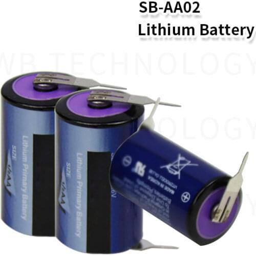 12pcs High Quality Korea Tekcell SB-AA02 3.6V LS14250 ER14250 lithium battery 1/2AA with solder pins SBAA02