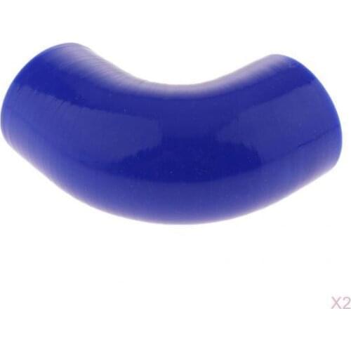 2x Silicone 90Degree Elbow Pipe Intercooler Hose Coupler Blue