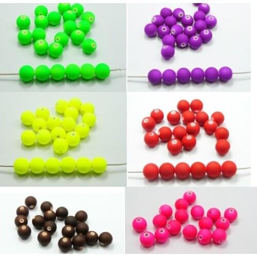 200 Mixed Matte Fluorescent Neon Beads Acrylic Round Beads 8mm(0.32")